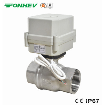 AC220V1 1/4 Inch Stainless Steel Motorized Ball Valve Approved NSF61